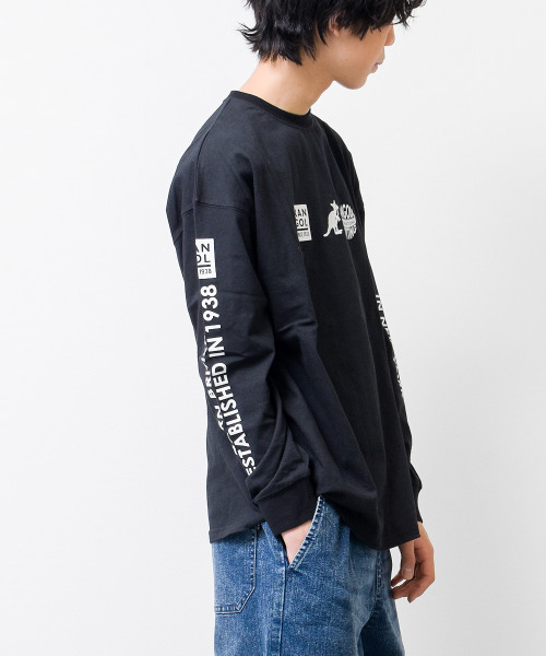 KANGOL KIDS（カンゴールキッズ）の「KANGOL 別注袖プリントロングTシャツ（Tシャツ/カットソー・キッズ・ライトグレー/ブラック/オフホワイト・140/150/160/130/120）」の8枚目の写真