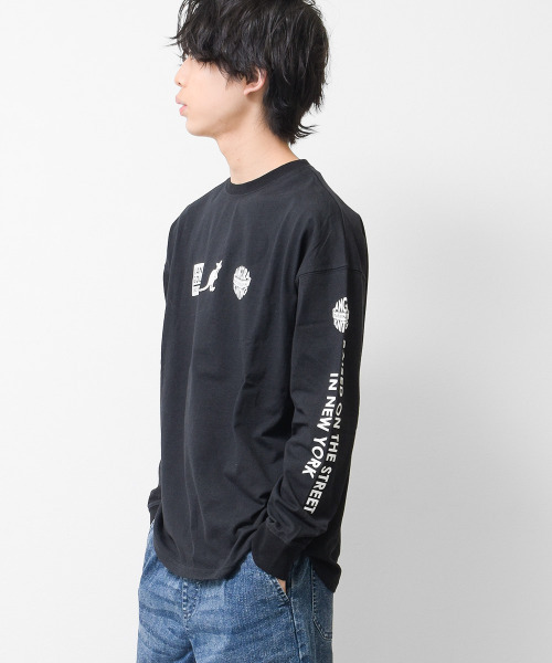 KANGOL KIDS（カンゴールキッズ）の「KANGOL 別注袖プリントロングTシャツ（Tシャツ/カットソー・キッズ・ライトグレー/ブラック/オフホワイト・140/150/160/130/120）」の9枚目の写真