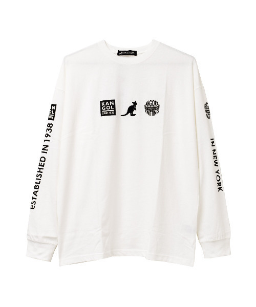 KANGOL KIDS（カンゴールキッズ）の「KANGOL 別注袖プリントロングTシャツ（Tシャツ/カットソー・キッズ・ライトグレー/ブラック/オフホワイト・140/150/160/130/120）」の14枚目の写真