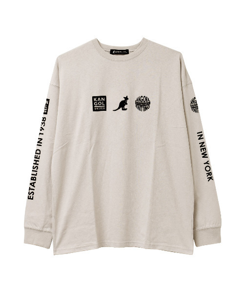 KANGOL KIDS（カンゴールキッズ）の「KANGOL 別注袖プリントロングTシャツ（Tシャツ/カットソー・キッズ・ライトグレー/ブラック/オフホワイト・140/150/160/130/120）」の16枚目の写真