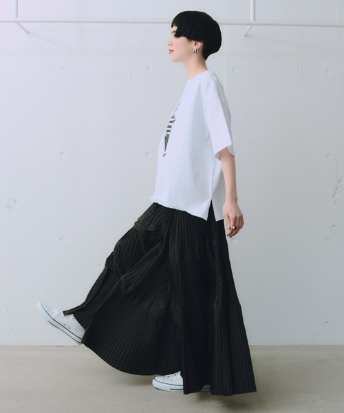 manana suerte(マニャーナスエルテ)の「モノトーンCATモチーフTシャツ(Tシャツ/カットソー・レディース・ホワイト・FREE)」の9枚目の写真