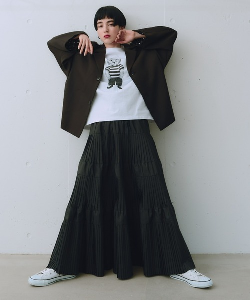 manana suerte(マニャーナスエルテ)の「モノトーンCATモチーフTシャツ(Tシャツ/カットソー・レディース・ホワイト・FREE)」の13枚目の写真