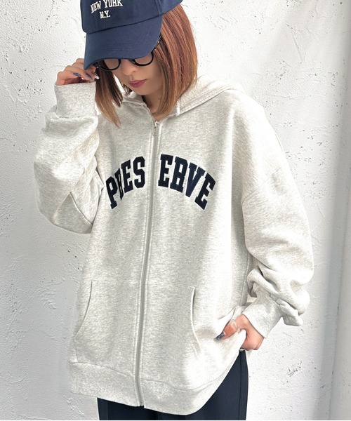 apres jour mignon(アプレジュールミニョン)の「ヘビーウェイトパーカー【ZOZOTOWN限定アイテム】(パーカー・レディース・ナチュラル/アイボリー/杢グレー・フリー/X-LARGE)」の16枚目の写真