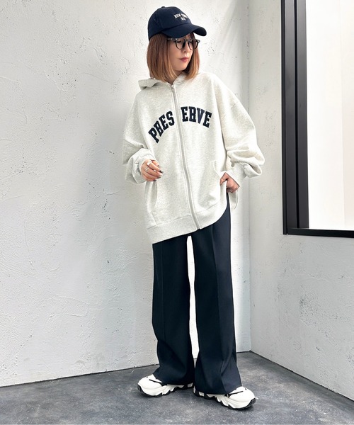apres jour mignon(アプレジュールミニョン)の「ヘビーウェイトパーカー【ZOZOTOWN限定アイテム】(パーカー・レディース・ナチュラル/アイボリー/杢グレー・フリー/X-LARGE)」の20枚目の写真