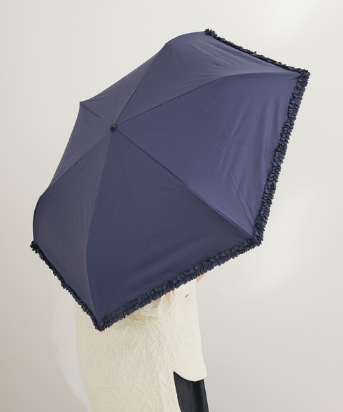 nifty colors（ニフティーカラーズ）の「【KATHARINE ROSS】nifty colors 最強の完全遮光 晴雨兼用 ヒートカットフリルPU折りたたみ日傘 WEB限定（折りたたみ傘・レディース・ブラック/ネイビー/ベージュ/アイボリー・MEDIUM）」の15枚目の写真