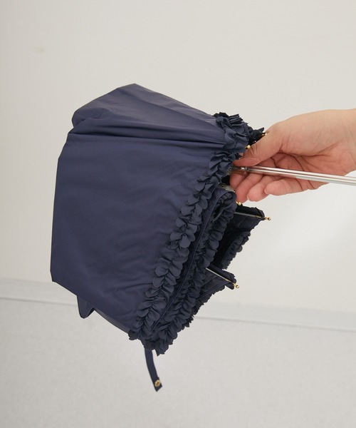 nifty colors（ニフティーカラーズ）の「【KATHARINE ROSS】nifty colors 最強の完全遮光 晴雨兼用 ヒートカットフリルPU折りたたみ日傘 WEB限定（折りたたみ傘・レディース・ブラック/ネイビー/ベージュ/アイボリー・MEDIUM）」の16枚目の写真