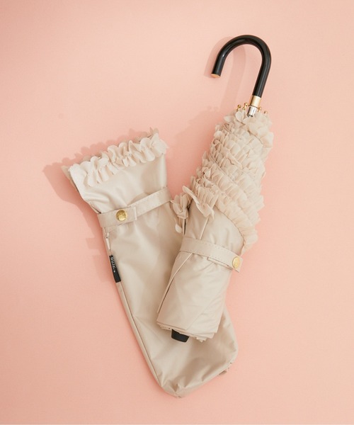 nifty colors（ニフティーカラーズ）の「【KATHARINE ROSS】nifty colors 最強の完全遮光 晴雨兼用 ヒートカットフリルPU折りたたみ日傘 WEB限定（折りたたみ傘・レディース・ブラック/ネイビー/ベージュ/アイボリー・MEDIUM）」の21枚目の写真