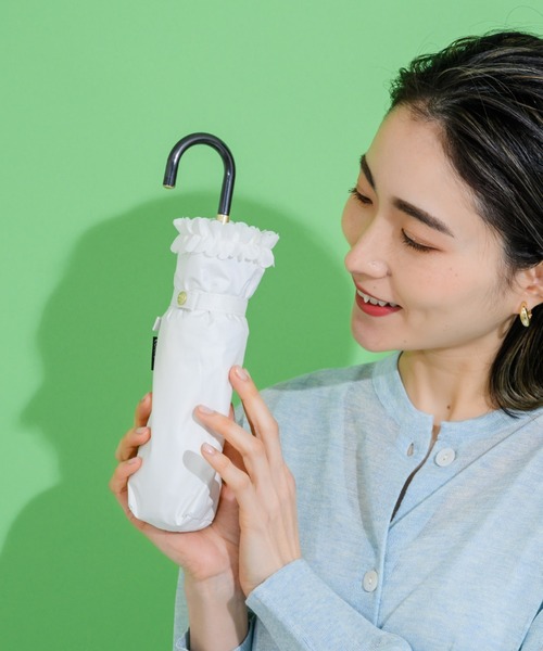 nifty colors（ニフティーカラーズ）の「【KATHARINE ROSS】nifty colors 最強の完全遮光 晴雨兼用 ヒートカットフリルPU折りたたみ日傘 WEB限定（折りたたみ傘・レディース・ブラック/ネイビー/ベージュ/アイボリー・MEDIUM）」の22枚目の写真