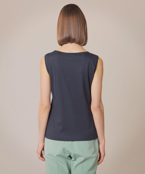 MACKINTOSH LONDON（マッキントッシュ ロンドン）の「【SUPER FINE LAB.】パウダーシュガーコットンノースリーブプルオーバー（Tシャツ/カットソー・レディース・オフホワイト/ネイビー・38）」の5枚目の写真