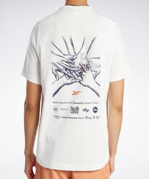 Reebok(リーボック)の「バスケットボール Tシャツ / BB BASKETBALL AAWH HOOP T(Tシャツ/カットソー・メンズ・ホワイト/オレンジ・LARGE/MEDIUM/XX-LARGE/X-LARGE/XXX-LARGE/SMALL)」の8枚目の写真