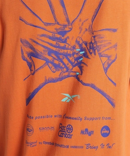 Reebok(リーボック)の「バスケットボール Tシャツ / BB BASKETBALL AAWH HOOP T(Tシャツ/カットソー・メンズ・ホワイト/オレンジ・LARGE/MEDIUM/XX-LARGE/X-LARGE/XXX-LARGE/SMALL)」の5枚目の写真