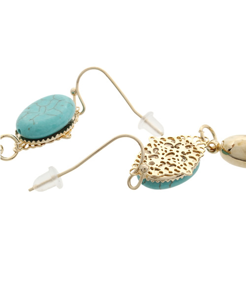 Kastane（カスタネ）の「【Kastane】フリンジピアス（ピアス（両耳用）・レディース・ブラウン/オフホワイト・FREE）」の3枚目の写真