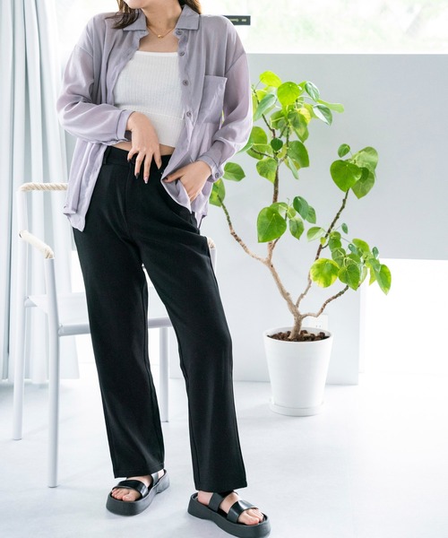 LAC-VERT（ラック・ヴェール）の「ニュアンスカラーシアーシャツ（シャツ/ブラウス・レディース・アイボリー/スモークピンク/ダークグリーン/グレー/ベージュ/パープル/モカ/ライトグレー・FREE）」の13枚目の写真