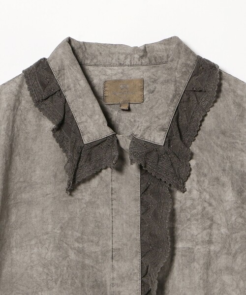 Nigel Cabourn(ナイジェルケーボン)の「NIGEL CABOURN / FRENCH VINTAGE LACE BLOUSE フレンチヴィンテージレースブラウス(シャツ/ブラウス・レディース・イエロー/チャコールグレー・8)」の4枚目の写真