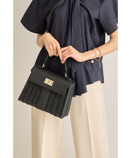 &. NOSTALGIA（アンドドットノスタルジア）の「ペーパー合皮バッグ（ハンドバッグ・レディース・キャメル/ブラック・FREE）」の3枚目の写真