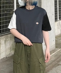 Dickies（ディッキーズ）の「Dickies　ブランドロゴワンポイント刺繍Tシャツ メンズ レディース/無地/リンガーT/クレイジー配色袖（Tシャツ/カットソー・メンズ）」