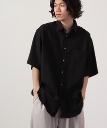 ビッグシルエットリネンレーヨンシャツ 半袖