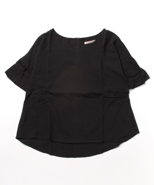NinaetLina（ニナエリナ）の「フレアスリーブ半袖カットソー（Tシャツ/カットソー・レディース・ブラック/ホワイト/モカ/オレンジ/グリーン・L/M）」の7枚目の写真
