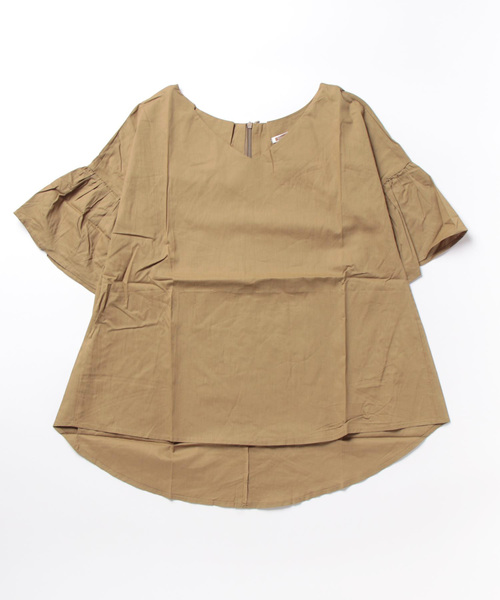 NinaetLina（ニナエリナ）の「フレアスリーブ半袖カットソー（Tシャツ/カットソー・レディース・ブラック/ホワイト/モカ/オレンジ/グリーン・L/M）」の8枚目の写真