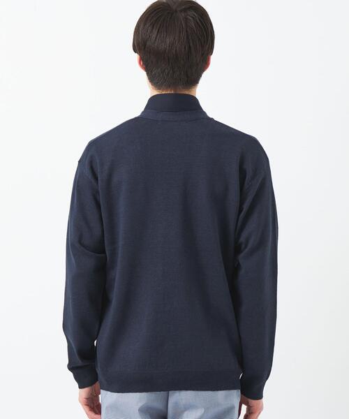 green label relaxing（グリーンレーベルリラクシング）の「リネンポリエステル プレーティング Vネックカーディガン-ウォッシャブル-（Tシャツ/カットソー・メンズ・ネイビー/グレー・XL/S/M/L）」の6枚目の写真