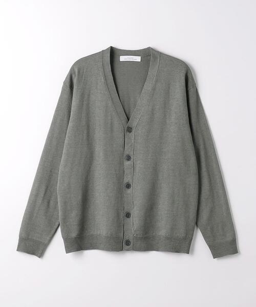 green label relaxing（グリーンレーベルリラクシング）の「リネンポリエステル プレーティング Vネックカーディガン-ウォッシャブル-（Tシャツ/カットソー・メンズ・ネイビー/グレー・XL/S/M/L）」の15枚目の写真