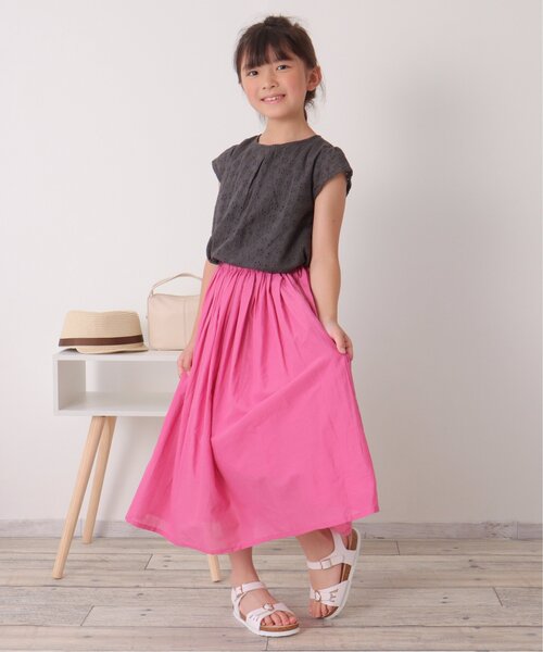 ikka(イッカ)の「【セットアップ対応】コットンレースブラウス(120~160cm)(シャツ/ブラウス・キッズ・チャコールグレー/ミント・120/130/140/150/160)」の7枚目の写真