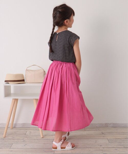 ikka(イッカ)の「【セットアップ対応】コットンレースブラウス(120~160cm)(シャツ/ブラウス・キッズ・チャコールグレー/ミント・120/130/140/150/160)」の8枚目の写真