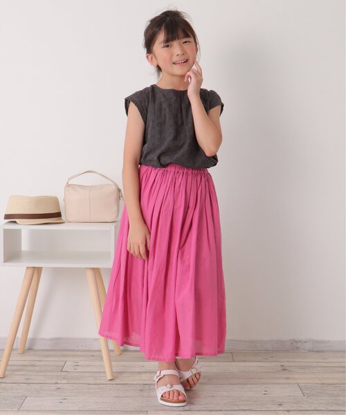 ikka(イッカ)の「【セットアップ対応】コットンレースブラウス(120~160cm)(シャツ/ブラウス・キッズ・チャコールグレー/ミント・120/130/140/150/160)」の9枚目の写真