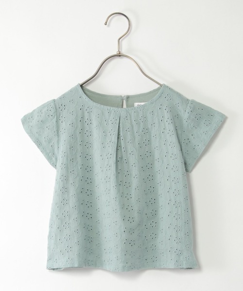 ikka(イッカ)の「【セットアップ対応】コットンレースブラウス(120~160cm)(シャツ/ブラウス・キッズ・チャコールグレー/ミント・120/130/140/150/160)」の2枚目の写真