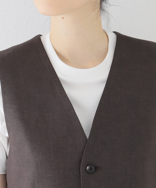 新品タグ付✨️23年ドゥーズィエムクラス　Dashinglyベスト　フランスリネン 新品タグ付✨️23年ドゥーズィエムクラス Dashinglyベスト