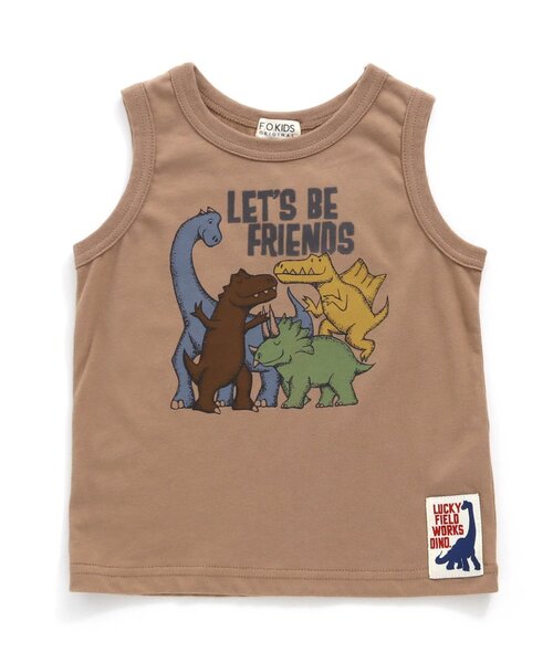 F.O.KIDS(エフオーキッズ)の「DINOSAUR ノースリーブ_吸水速乾_接触冷感(タンクトップ・キッズ・グレー/カーキ/ブラウン・80/90/95/100/110/120/130/140)」の3枚目の写真