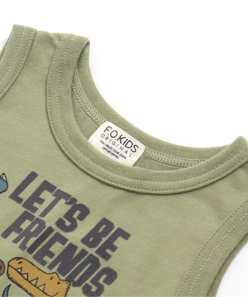 F.O.KIDS(エフオーキッズ)の「DINOSAUR ノースリーブ_吸水速乾_接触冷感(タンクトップ・キッズ・グレー/カーキ/ブラウン・80/90/95/100/110/120/130/140)」の9枚目の写真