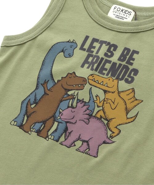 F.O.KIDS(エフオーキッズ)の「DINOSAUR ノースリーブ_吸水速乾_接触冷感(タンクトップ・キッズ・グレー/カーキ/ブラウン・80/90/95/100/110/120/130/140)」の10枚目の写真