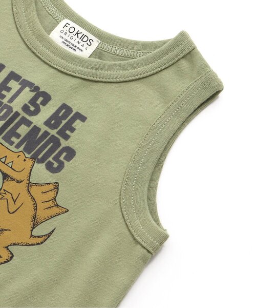 F.O.KIDS(エフオーキッズ)の「DINOSAUR ノースリーブ_吸水速乾_接触冷感(タンクトップ・キッズ・グレー/カーキ/ブラウン・80/90/95/100/110/120/130/140)」の12枚目の写真