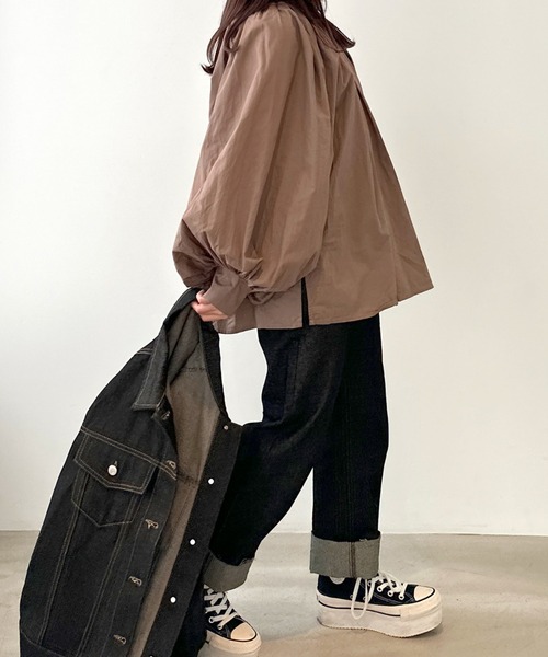 louren コットンボリュームギャザーブラウス