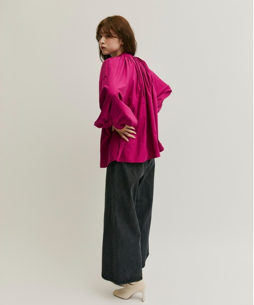 値下げ！louren コットンボリュームギャザーブラウス STYLING WITH COTTON – louren store