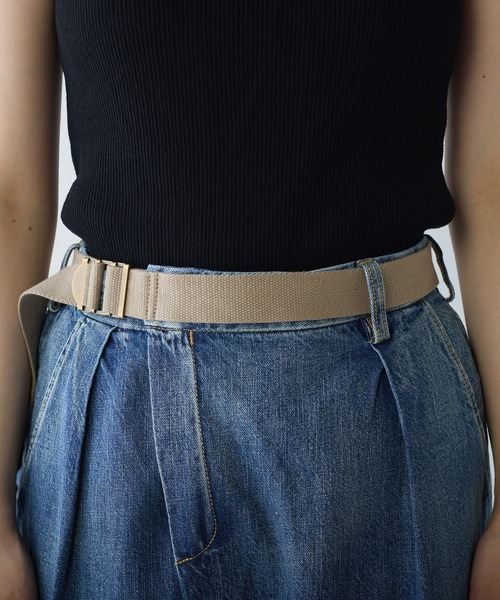 PUAL CE CIN（ピュアルセシン）の「綿麻デニムベルト付きパンツ（デニムパンツ・レディース・サックスブルー/ブルー・FREE）」の9枚目の写真