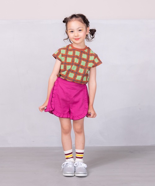 CALMIA（カルミア）の「ソウガラハンソデTシャツ(80～150cm)（Tシャツ/カットソー・キッズ・ラベンダー/チャコール/レッド/オフホワイト・80/90/95/100/110/120/130/140/150）」の7枚目の写真