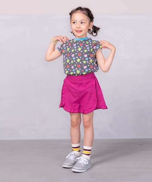 CALMIA（カルミア）の「ソウガラハンソデTシャツ(80～150cm)（Tシャツ/カットソー・キッズ・ラベンダー/チャコール/レッド/オフホワイト・80/90/95/100/110/120/130/140/150）」の5枚目の写真