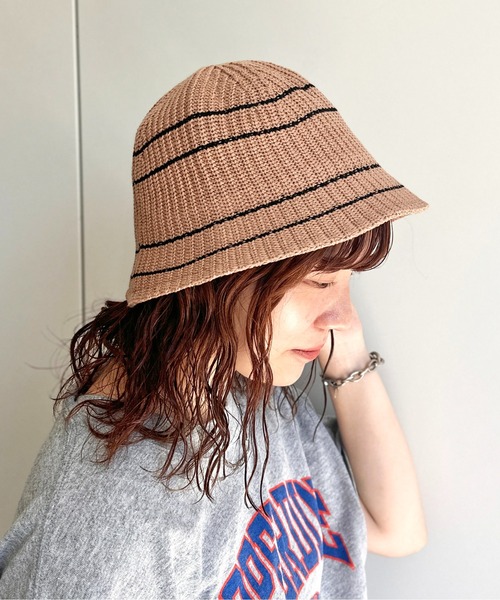 CPCM(シーピーシーエム)の「ラインニットハット(ハット・メンズ・アイボリー/ブラック/ベージュ・FREE)」の1枚目の写真