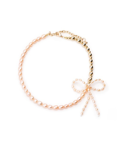 Casselini（キャセリーニ）の「Casselini(キャセリーニ)淡水パールリボンネックレス（ネックレス・レディース・ゴールド/シルバー・FREE）」の3枚目の写真