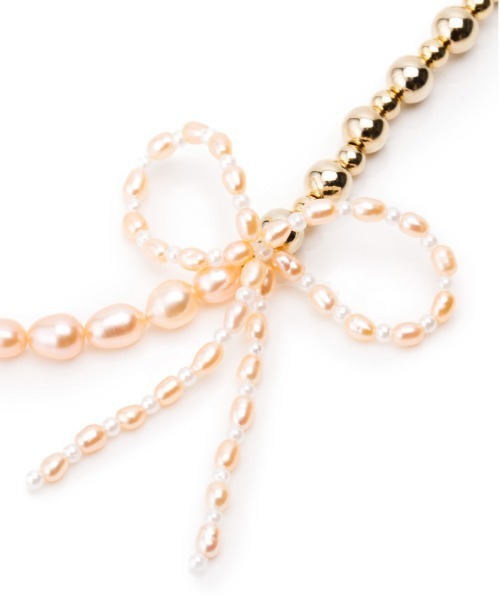 Casselini（キャセリーニ）の「Casselini(キャセリーニ)淡水パールリボンネックレス（ネックレス・レディース・ゴールド/シルバー・FREE）」の4枚目の写真