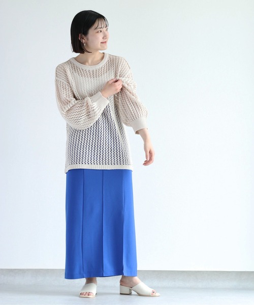 cepo（セポ）の「ドットメッシュ リンキングニット（ニット/セーター・レディース・イエロー/オフホワイト/ダークブラウン・M）」の20枚目の写真