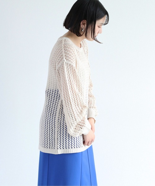 cepo（セポ）の「ドットメッシュ リンキングニット（ニット/セーター・レディース・イエロー/オフホワイト/ダークブラウン・M）」の16枚目の写真