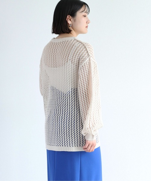 cepo（セポ）の「ドットメッシュ リンキングニット（ニット/セーター・レディース・イエロー/オフホワイト/ダークブラウン・M）」の17枚目の写真