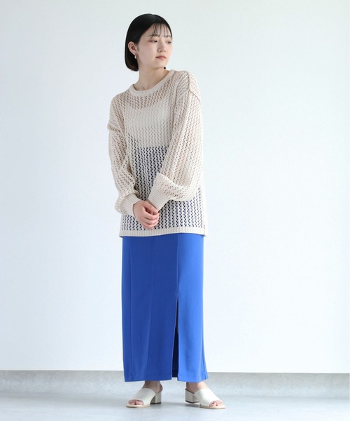 cepo（セポ）の「ドットメッシュ リンキングニット（ニット/セーター・レディース・イエロー/オフホワイト/ダークブラウン・M）」の19枚目の写真