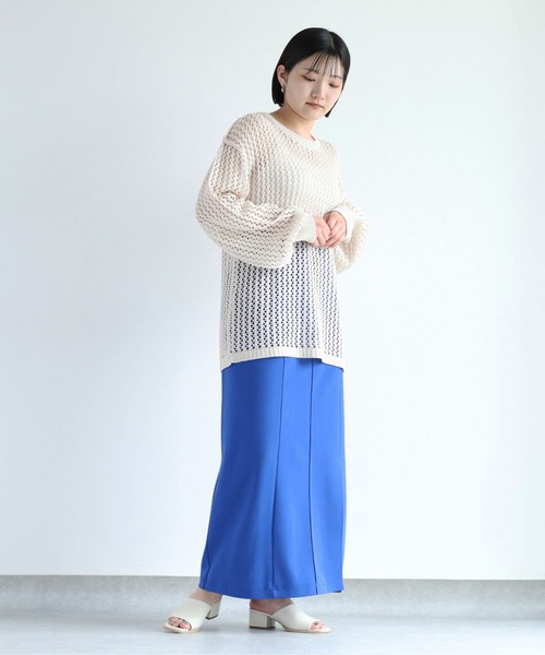 cepo（セポ）の「ドットメッシュ リンキングニット（ニット/セーター・レディース・イエロー/オフホワイト/ダークブラウン・M）」の21枚目の写真