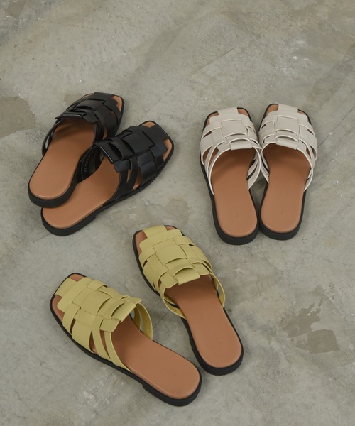 Amiur（エミレ）の「cross pile sandal（サンダル・レディース・アイボリー/イエロー/ブラック・S/M/L）」の8枚目の写真