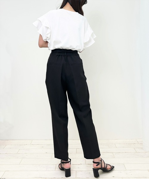 INGNI(イング)の「襟パール付き/袖フリル半袖Tシャツ(Tシャツ/カットソー・レディース・ブラック/オフホワイト/ブルー/マスタード・M)」の10枚目の写真