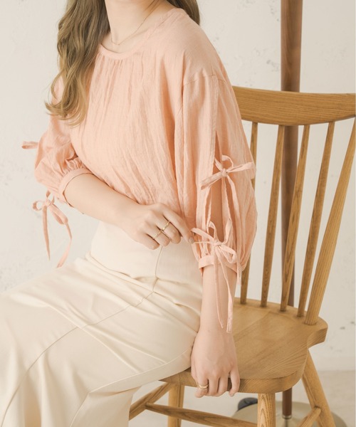 Ambre Neige（アンブルネージュ）の「2wayリボンブラウス／【WEB/EC限定商品】（シャツ/ブラウス・レディース・アイボリー/ピンク・FREE）」の2枚目の写真